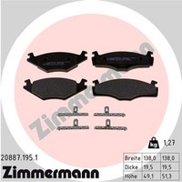Zimmermann Bremsbelagsatz, Scheibenbremse 20887.195.1 FüR Seat VW