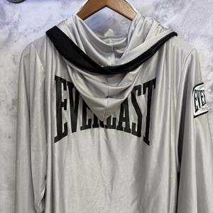 Vintage EVERLAST BOXING ROBE WITH HOOD Gray SATIN