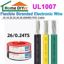 UL1007 Flaxible Stranded Electronic Wire 16 18 20 22 24 26 28AWG PVC Cable