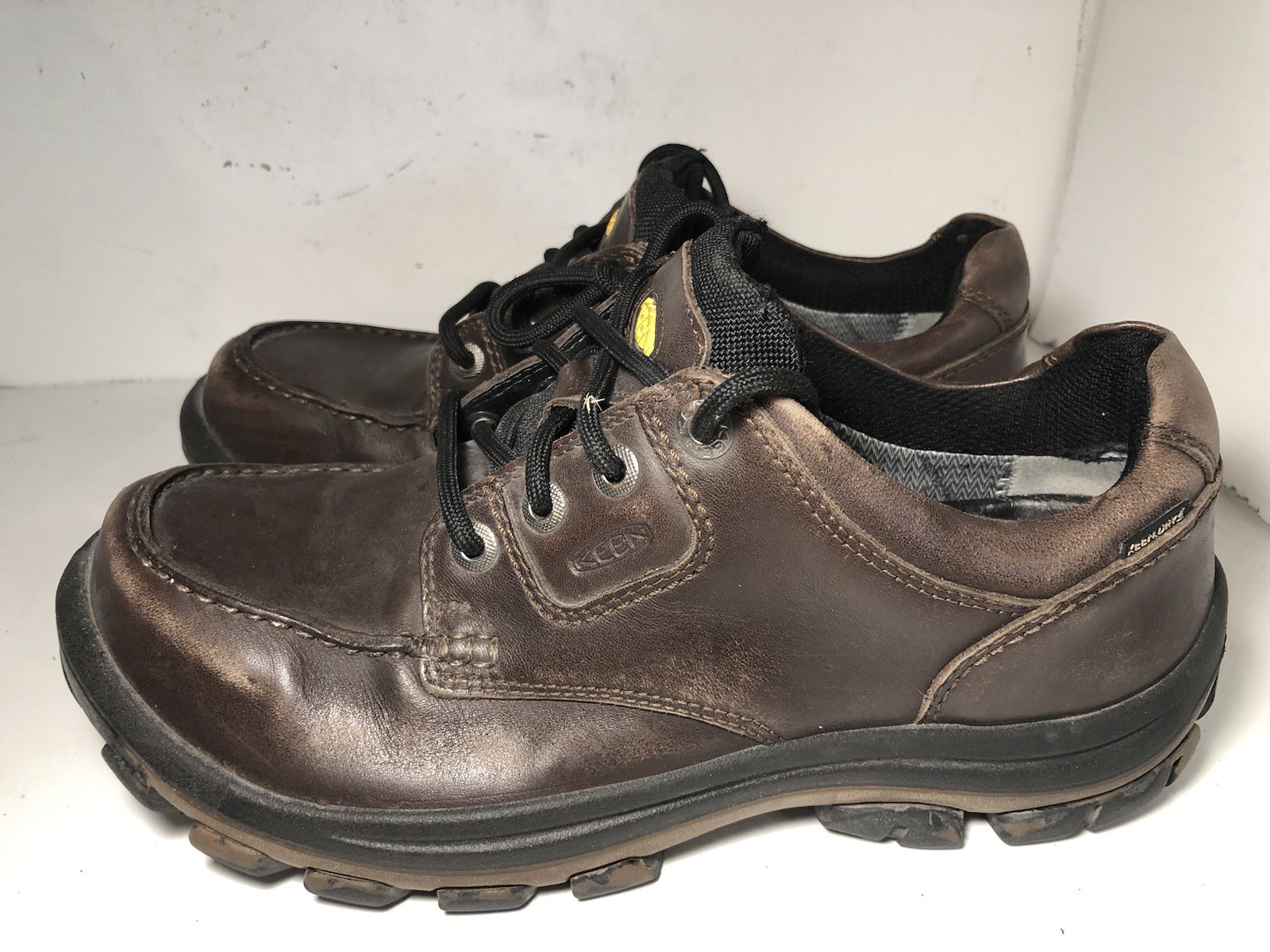 Scarpe da uomo KEEN NoPo Dry impermeabili basse escursionismo in pelle marrone taglia US 9 5