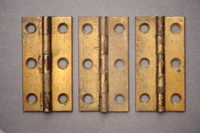 Reclaimed Brass Hinges 2.5" Antique Cupboard Door Hinge Old Vintage x 3
