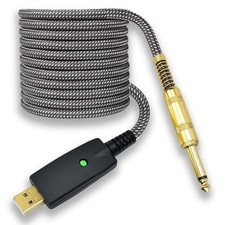 Guitar to USB Instrument Recording Cable, 10 Feet 1/4" TS Male to USB Guitar