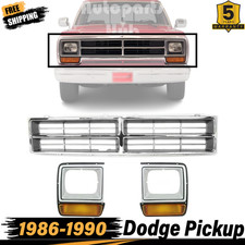 Grille Chrome Headlight Bezels Lh Rh For 1986-1990 Dodge Full Size Pickup Grille Chrome Headlight Bezels Lh Rh For 1986-1990 Dodge Full Size Pickup