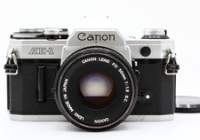   Exc 3  Canon AE-1 SLR 35mm Film Camera Silver FD 50mm F1.8 s.c. Lens from Japan