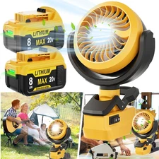 Cordless Fan For Dewalt 20V Li-ion Battery Portable Jobsite Camping Floor Fan