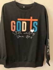 Woman  s Black Sweatshirt Long Sleeves In A Size Small