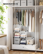 Temary Contenitori portaoggetti a forma di cubo, 30,5 cm, 4 pezzi, in tessuto, con manici, robusti, pieghevoli, per scaffali, camere da letto, armadi (beige, 30,5 x 30,5 x 30,5 cm