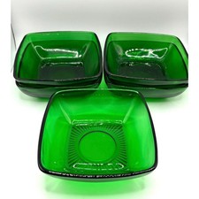 Anchor Hocking Green Charm Dessert Bowls