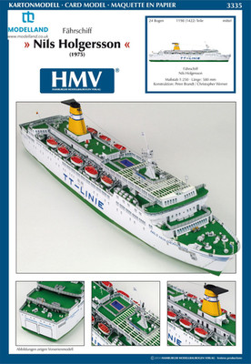 TT Line Ferry Boat Nils Holger Card Paper Cut Out Model Kit HMV 3335 Scale 1:250