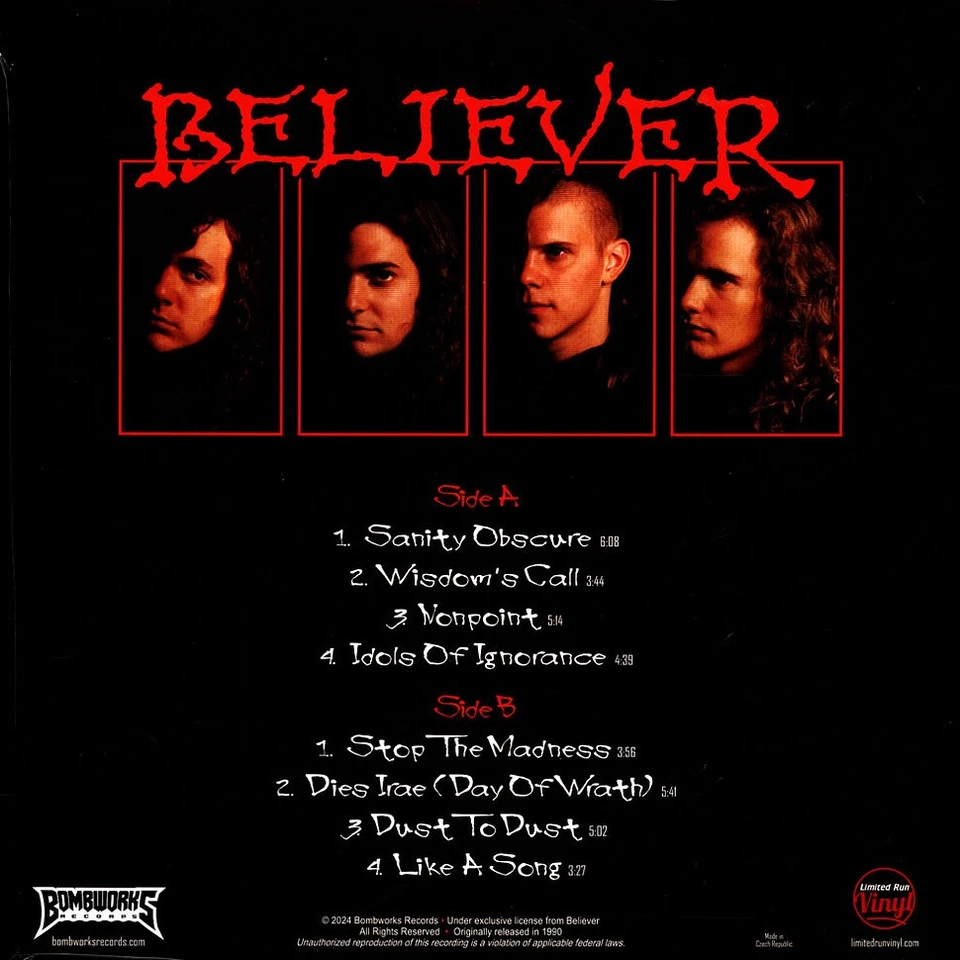 Believer - Sanity Obscure (Vinyl LP - 2024 - US - Original) - Bild 3 von 3