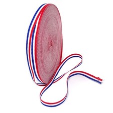 50 Yards Red White Blue Striped Grosgrain Ribbon Double Face Polyester Ribbon...