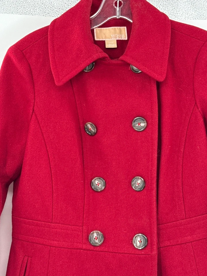 Женское красное двубортное пико Michael Kors из шерстяной смеси M - Изображение 4 из 4