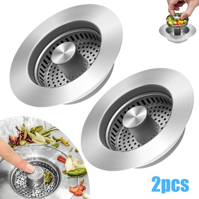 #ad #ad 2PCS 5 in 1 Kitchen Sink Drain Strainer Stopper Pop Up Basket Anti Clog Filter $16.98