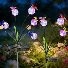 Solar Butterfly Lights Outdoor, 2 Pack Waterproof Decorative Solar Garden Lig...