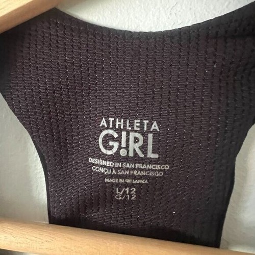 Athleta Girl Long Distance Bra Black Girl's Size L/12 - Picture 3 of 6