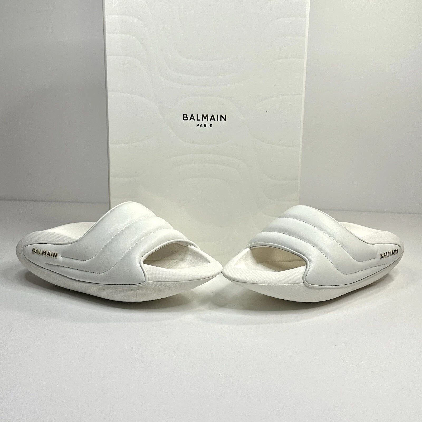 Balmain — Balmain White B-IT Mules Women’s 7 Men’s 5 New in Box