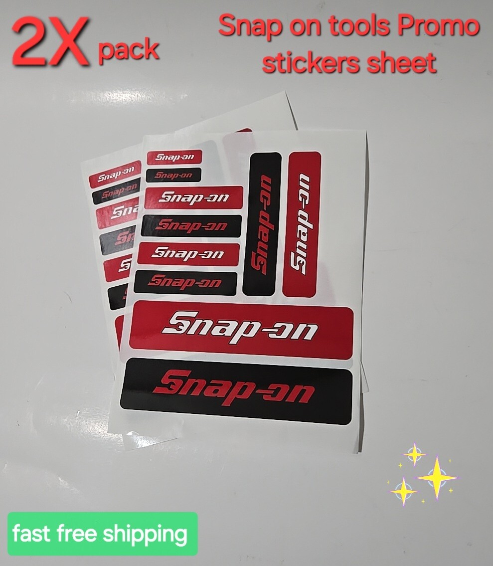 2X Packs Snap On Tools Promo 20 stickers Total Red, White & Black