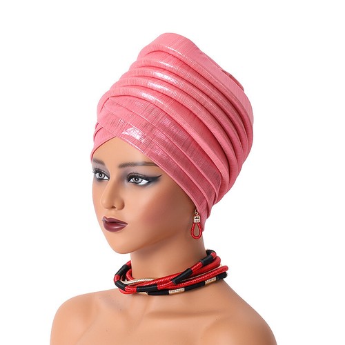 Aso Oke African Headtie Women Wrap Head Caps Turban Islamic Nigerian Headwear - Picture 30 of 32