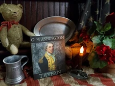 PRIMITIVE FOLK ANTIQUE VINTAGE COLONIAL AMERICANA STYLE WASHINGTON TAVERN SIGN