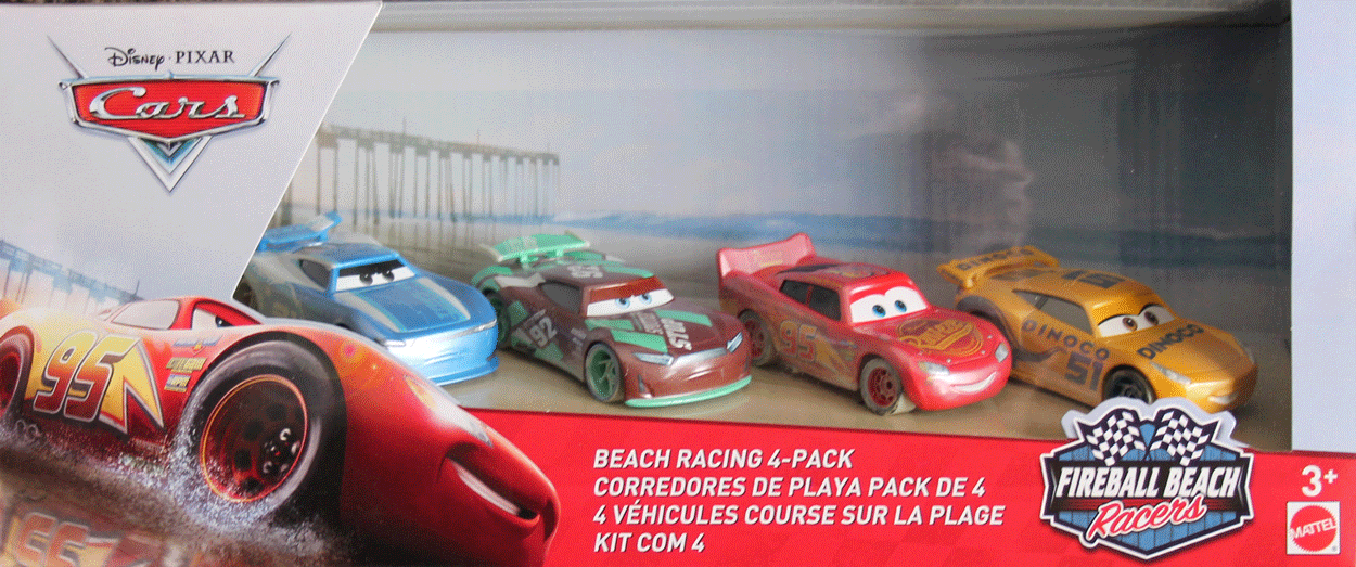 CARS 3 - FIREBALL BEACH RACING 4 Pack CAM SPINNER SHIFTER - Mattel ...