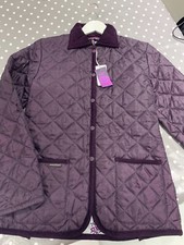 Ladies Lavenham Liberty Print Burgundy Quilted Coat Size 12