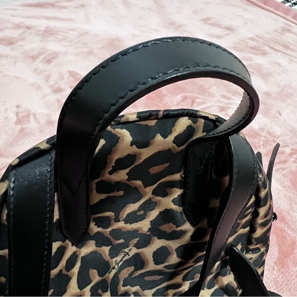 Jimmy Choo Candice Onyp Nylon Leather Black / Brown Leopard Women