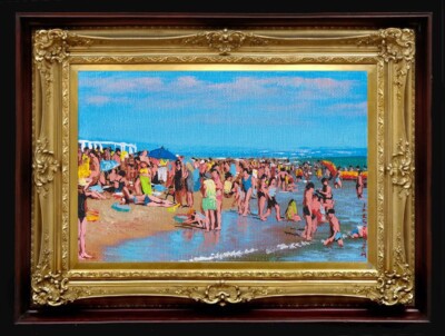ORIGINAL Ölgemälde Arseni ~ ANGENEHMER URLAUB 12'' X 8'' OHNE RAHMEN UK