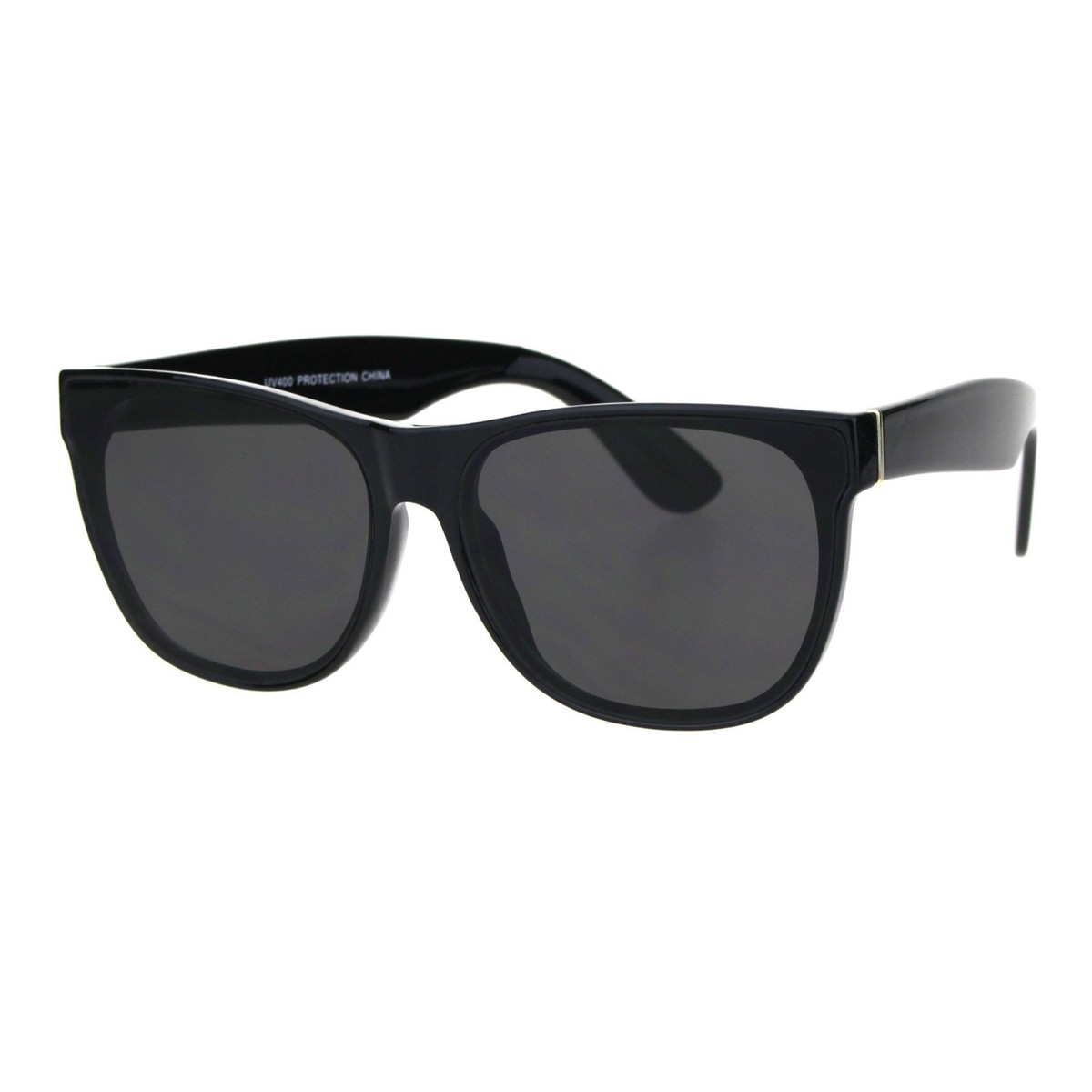 Unisex Chic Black Square Sunglasses Black Thick Geek-Chic Geometric Gradient Sunglasses with  main image 4