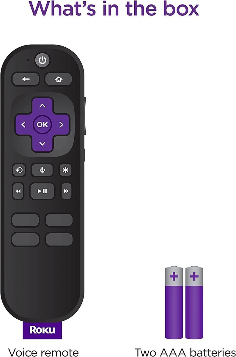 Headphone Jack D&H Distributing 129886 Roku Voice Remote Pro With
