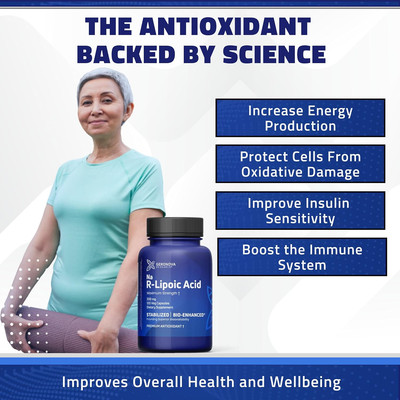 Bio-Enhanced R-Lipoic Acid, 300 Mg Capsules - 4 Month Supply - Stabilized R A...