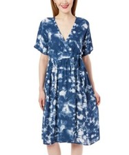 Everleigh | Blue Tie-Dye Wrap Dress Size S