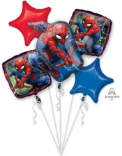 Spider-Man 5 Piece Anagram Balloon Bouquet Birthday Party Decorations