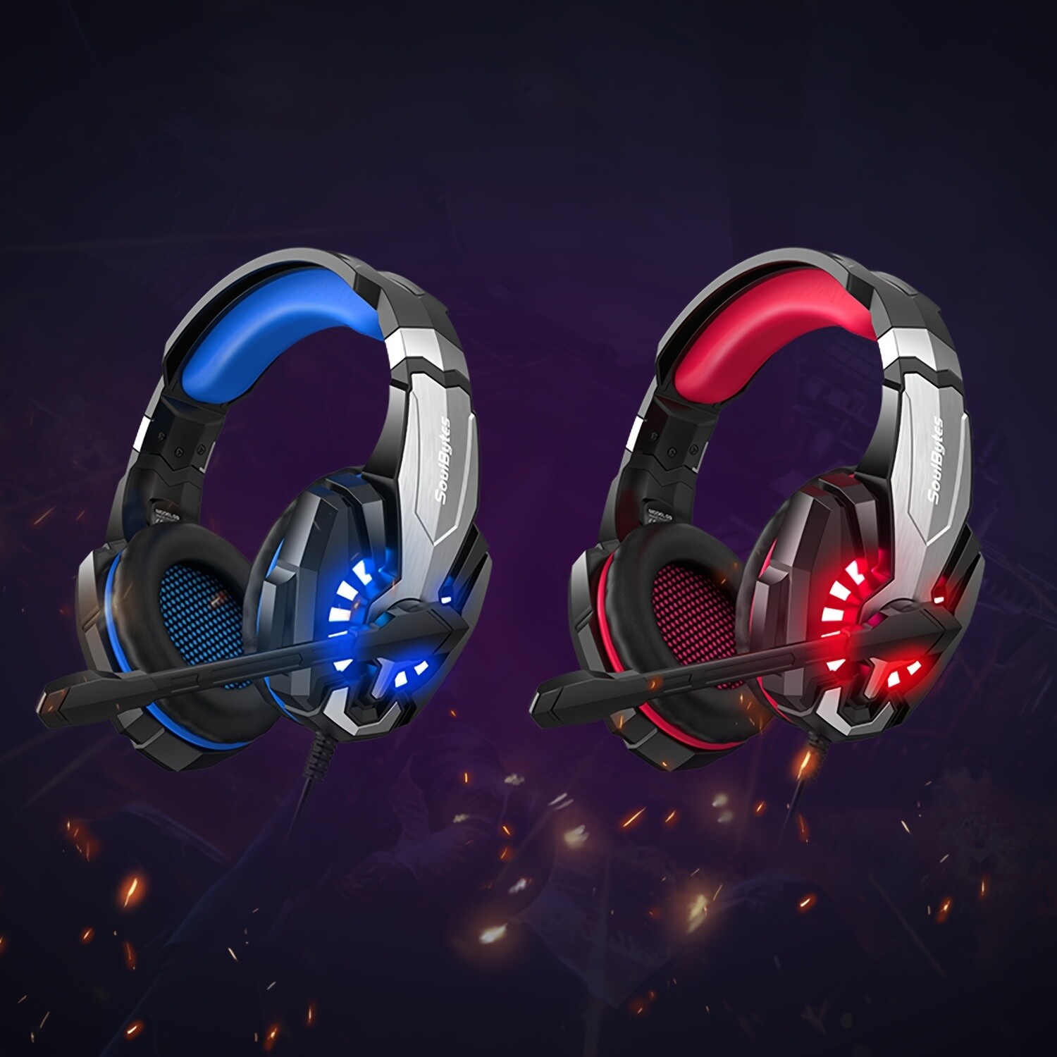 Gaming Headset with Mic Stereo Gamer Bass Surround Headphone For PS4 Xbox One PC-image