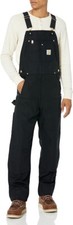Carhartt Mens Loose Fit Firm Duck Insulated Bib Overalls XL Regular - Black 
