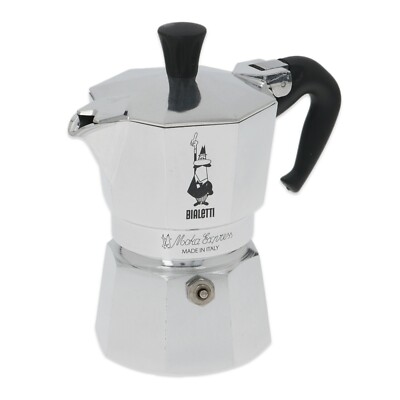 BIALETTI HERDPLATTE KAFFEEMASCHINE MOKA EXPRESS 2 TASSEN ESPRESSO ORIGINAL ITALIENISCHE HERSTELLUNG