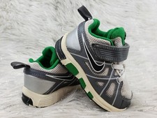 NIKE T-RUN 3 ALT 429896-100 Gray White Green Sneakers Toddler Size 5C