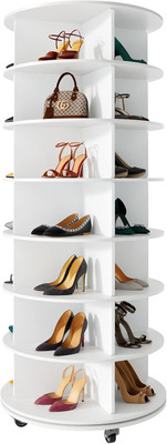 66.9'' 7 Tier Rotating Shoe Rack Tower with Wheels 360 Revolving Storage Organize