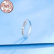 Heart Polished CZ Promise Ring 925 Sterling Silver S925 Cubic Zirconia Jewellery