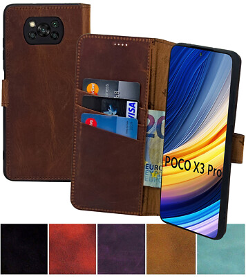 Xiaomi Poco X3 Pro Hülle Book Tasche Echt Leder Schutz Cover Etui Wallet Case