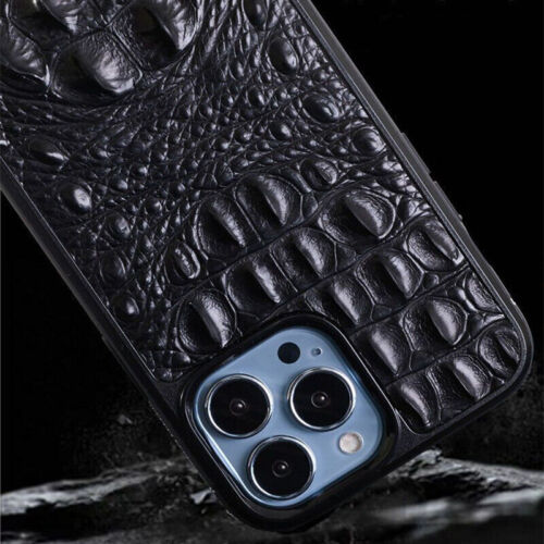 Genuine Crocodile Leather Case for iPhone 16 Pro Max 15 Alligator Military Cover - Picture 3 of 22