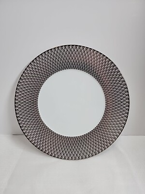 Christofle Malmaison Imperial Porcelain Underplate Platinum Finish New 31cm 