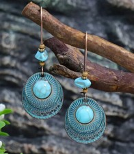 2.5  Bronze-tone Earring Set Bohemian Retro Drop Dangle Hook New Free Ship 152