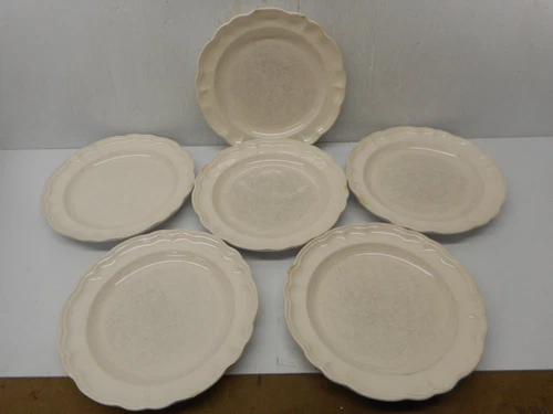 Set of 6 Pfaltzgraff China Dinnerware Large 10 1/2" Dinner Plates Chipped Edges