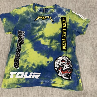 Camiseta Rockstar Original Tour 2020 Tie Dye Gráfico Azul Claro/Amarillo  311 - Main Image