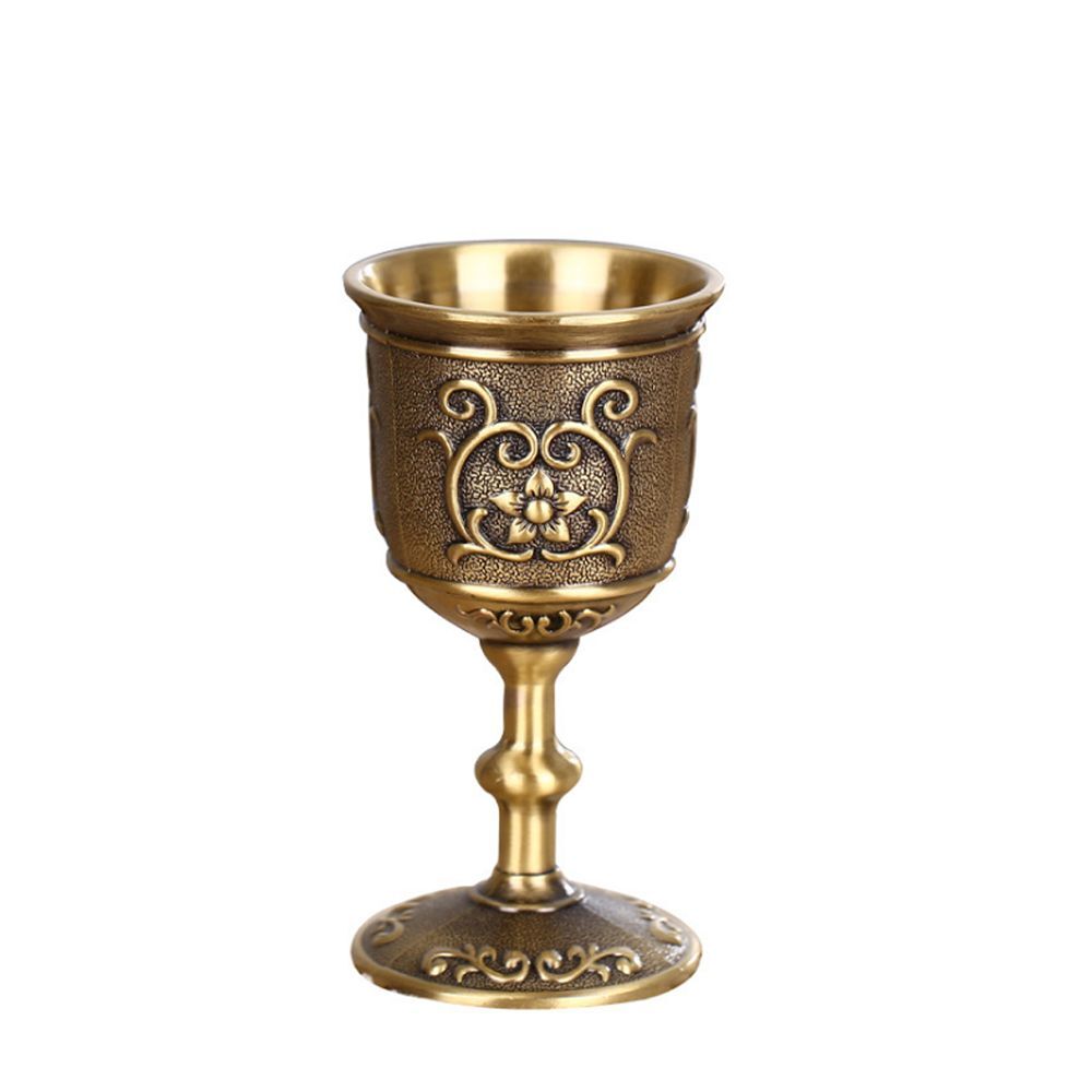 Wine Cups Engraving Embossed Wine Cup Chalice Wine Goblet Vintage Metal