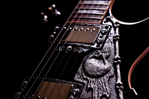 CUSTOM METAL SKULL PICKGUARD fits GIBSON, EPIPHONE LES PAUL GUITAR HAND MADE !!! - Picture 4 of 7