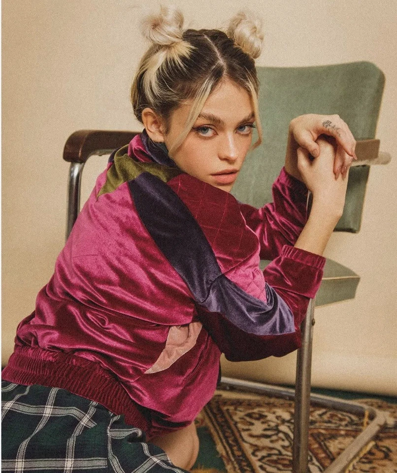 Agua Bendita Keri Velvet Streetwear Zip Jacket Love Affair Collection Medium - Image 2 of 4