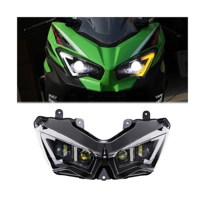 LED Headlight Turn Signal for Ninja 400, Motorcycle Integrated LED Front Head...
