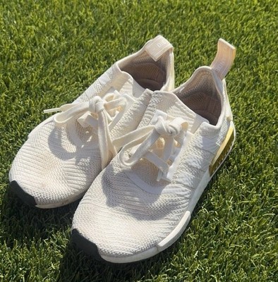 Adidas NMD R1 EE5174 Boost Off White Gold Shoes Sneakers Women s 5
