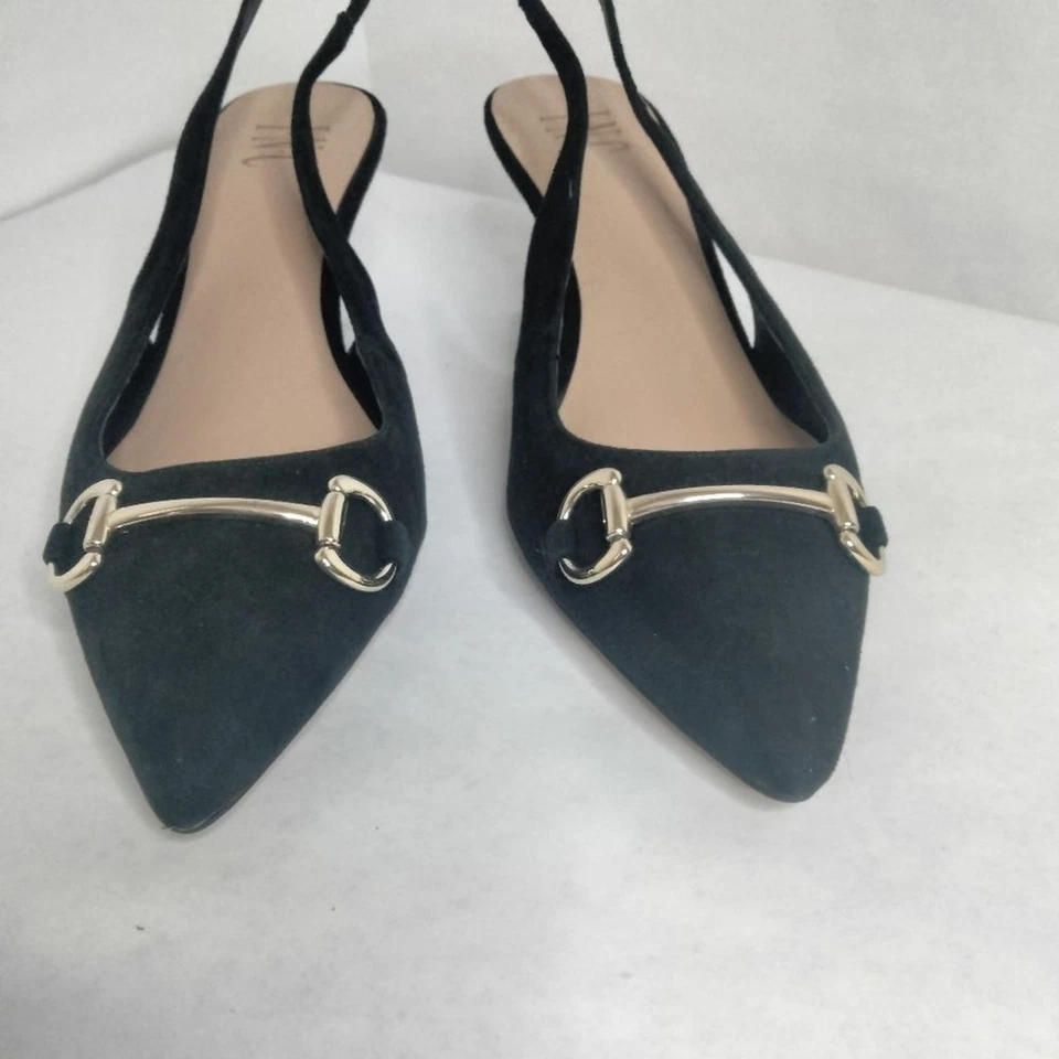 Tacón de gatito con punta en punta para mujer gamuza negra Foto 2 de 4